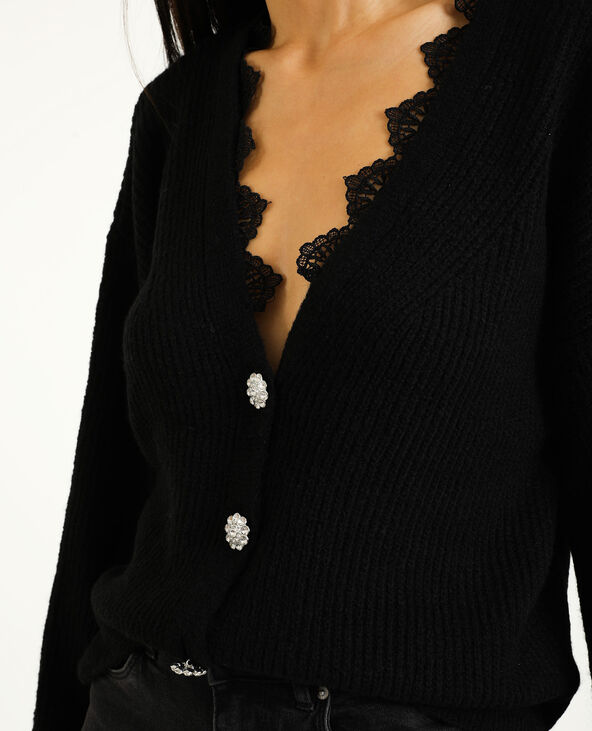 gilet noir femme dentelle