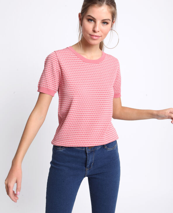 Top nid d'abeille rose - Pimkie