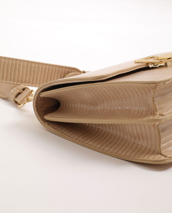 Sac à bandoulière effet croco beige - Pimkie