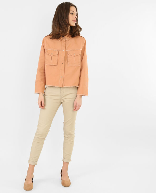 Veste denim couleur vieux rose - Pimkie
