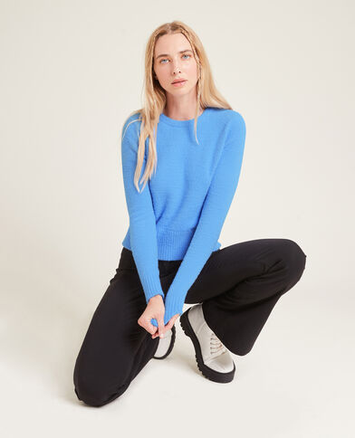 Pull maille fluffy bleu - Pimkie