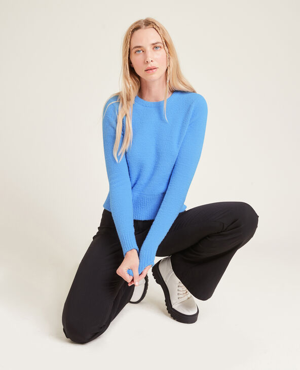 Pull maille fluffy bleu - Pimkie