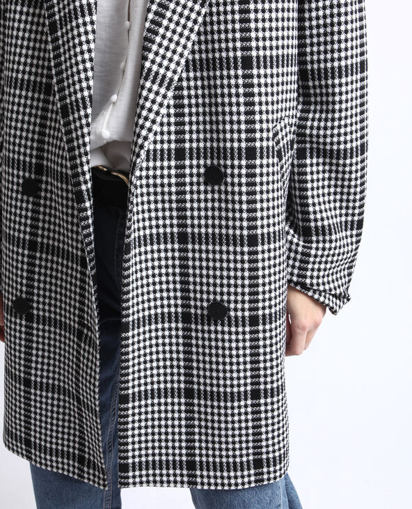 Manteau à carreaux noir - Pimkie