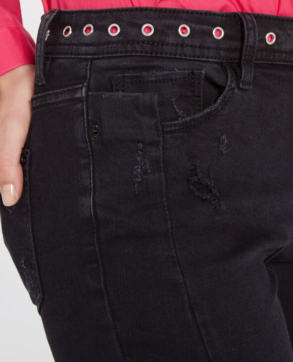 Jean skinny à œillets noir - Pimkie