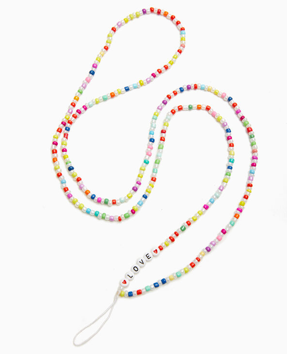 Cordon pour téléphone avec perles rose - Pimkie