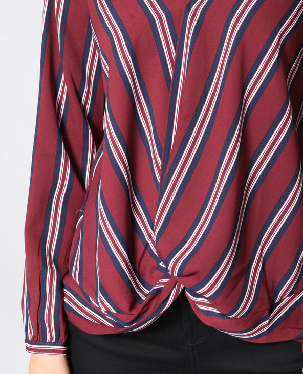 Blouse à rayures bordeaux - Pimkie