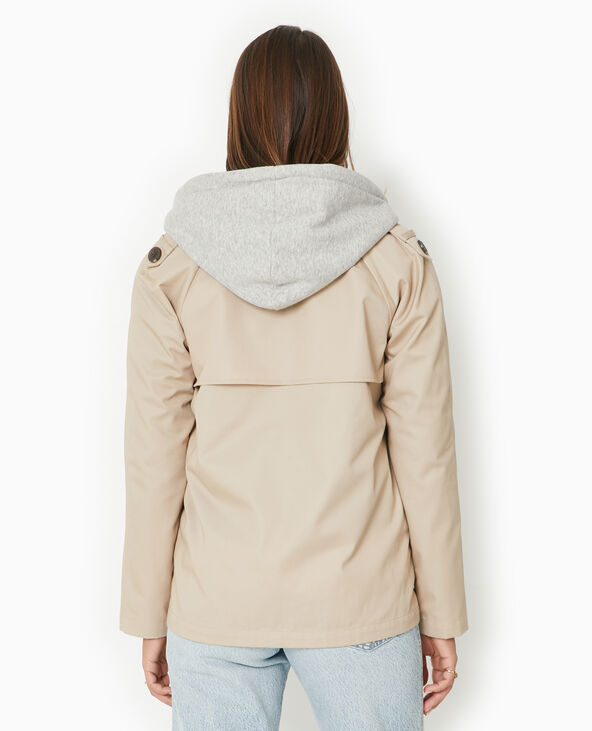 Veste trench avec capuche molleton amovible beige - Pimkie