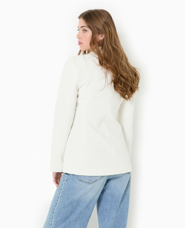 Veste blazer cintrée avec boutons pressions blanc - Pimkie