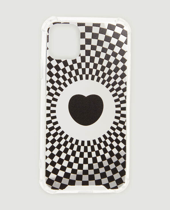 Coque de téléphone motif cœur psychédélique noir - Pimkie