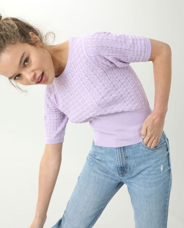 Petit pull manches courtes lilas - Pimkie