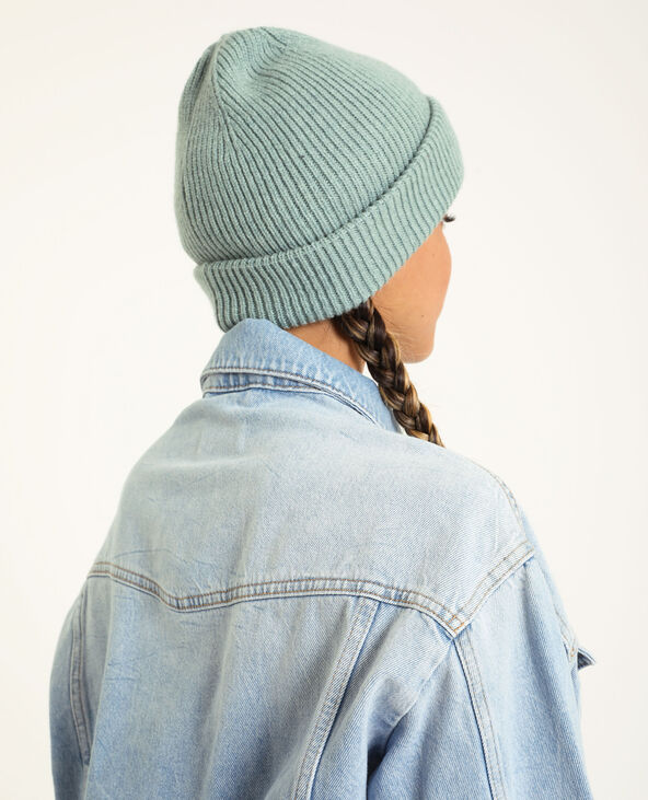 Bonnet avec revers vert clair - Pimkie