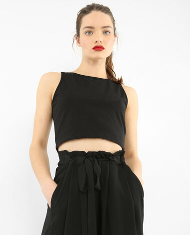 Cropped top sans manches noir - Pimkie