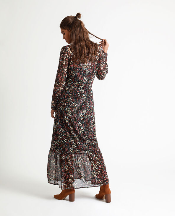 Robe longue à fleurs noir - Pimkie