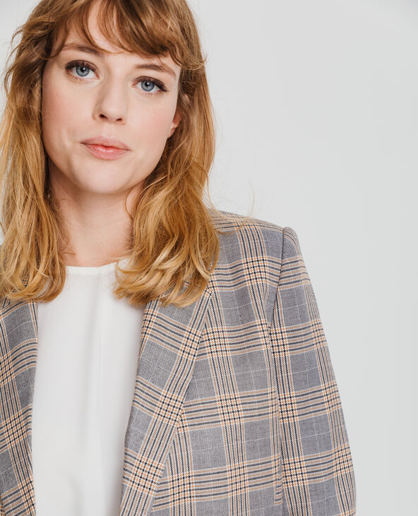 Blazer à carreaux camel - Pimkie