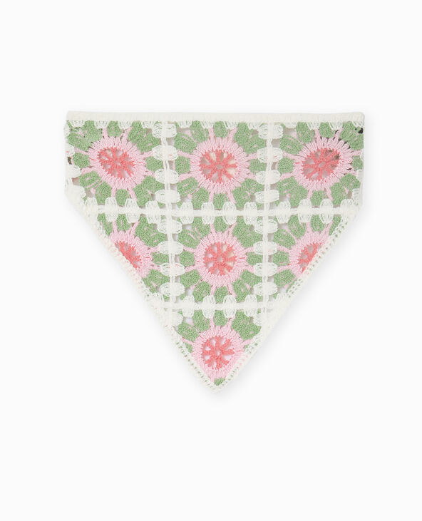 Foulard triangle pour cheveux en maille crochet rose - Pimkie
