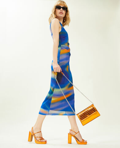 Robe longue sans manche en micro-mesh bleu - Pimkie