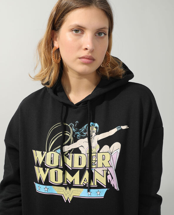 Sweat molleton à capuche Wonder Woman noir - Pimkie