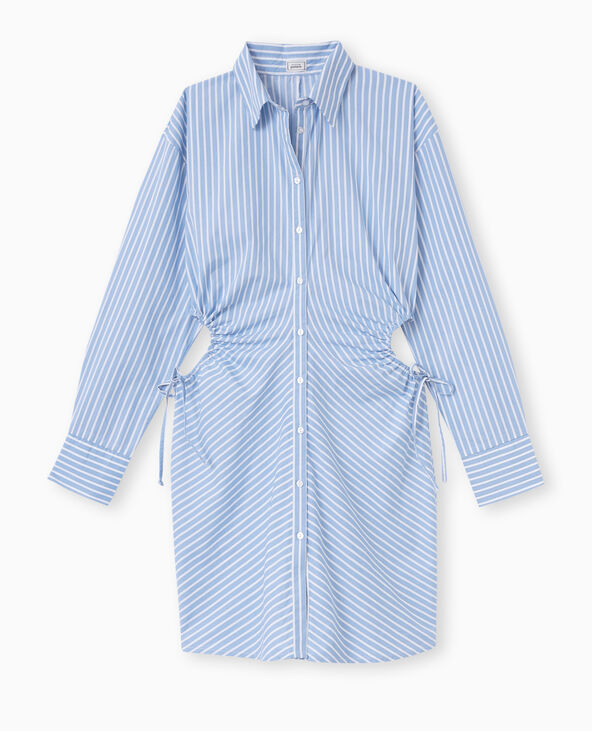 Robe chemise rayée avec cut out côtés bleu - Pimkie