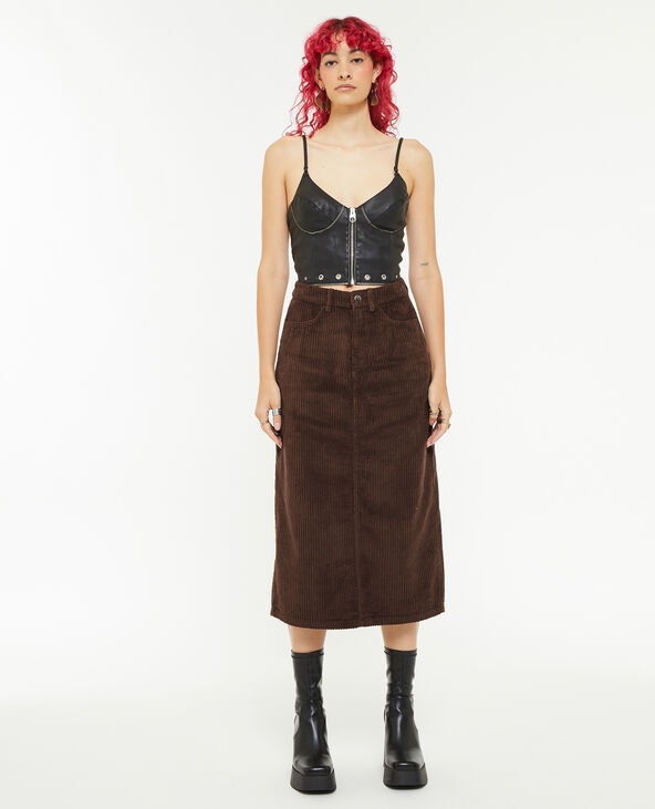 Jupe velour marron top