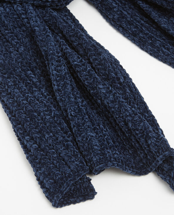 Echarpe maille chenille bleu - Pimkie