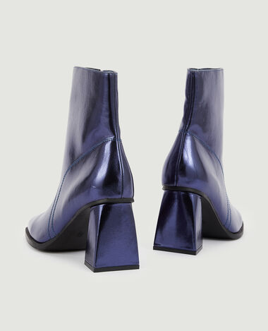 Boots bout carré avec talon trapèze bleu foncé - Pimkie