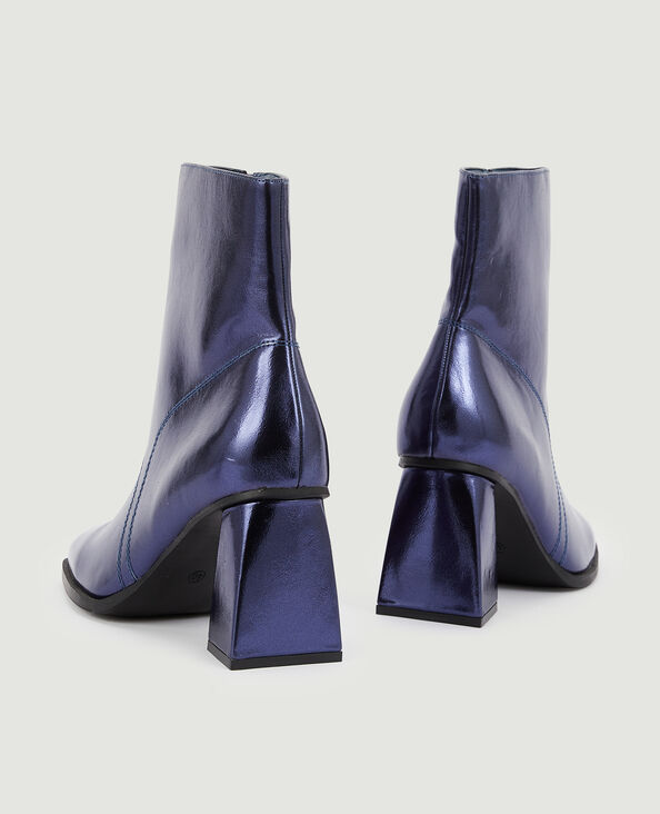 Boots bout carré avec talon trapèze bleu foncé - Pimkie