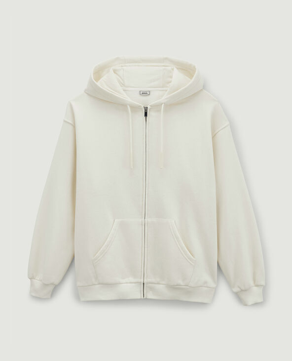 Sweat zippé avec capuche blanc - Pimkie