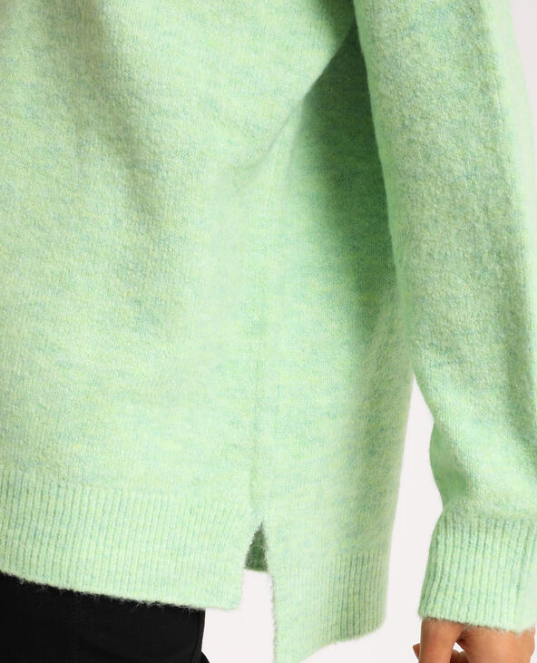 Pull grand col V vert fluo - Pimkie