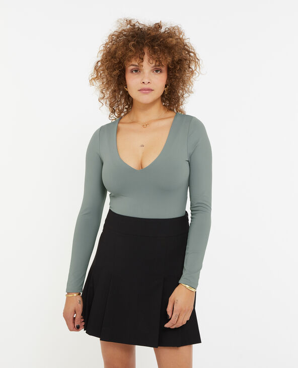 Body manches longues en matière gainante gris - Pimkie