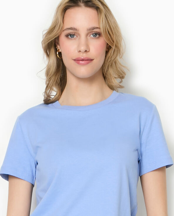 T-shirt basique col rond bleu - Pimkie