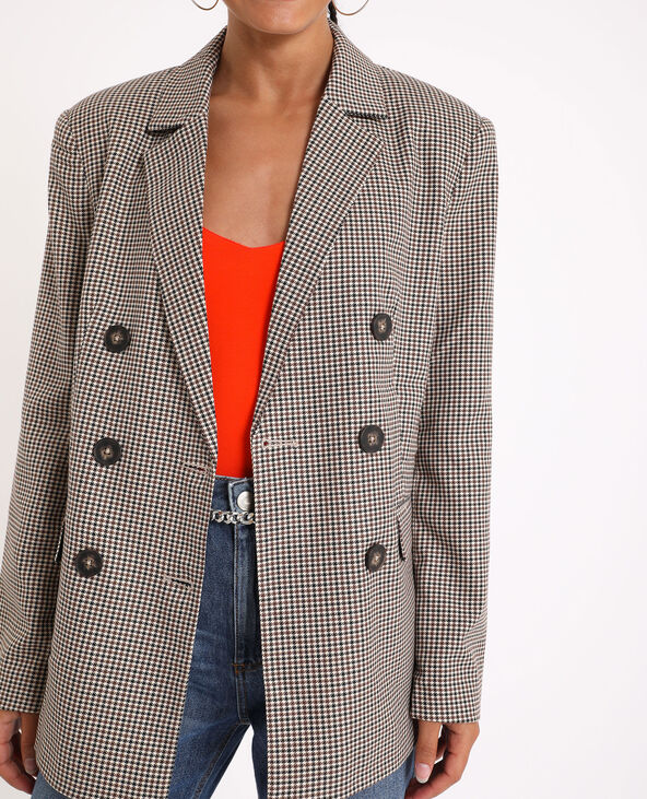 Blazer oversized imprimé beige - Pimkie
