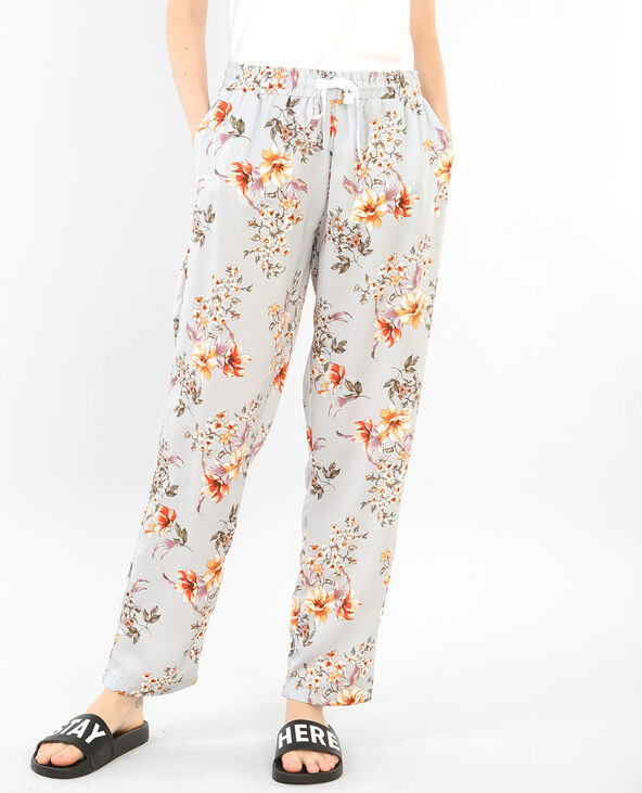 Pantalon homewear satin imprimé bleu - Pimkie