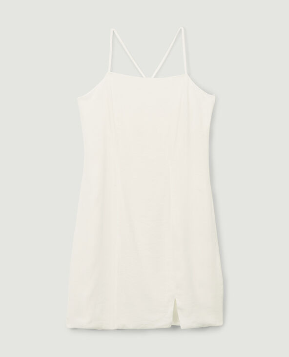 Robe courte tissu satiné blanc - Pimkie