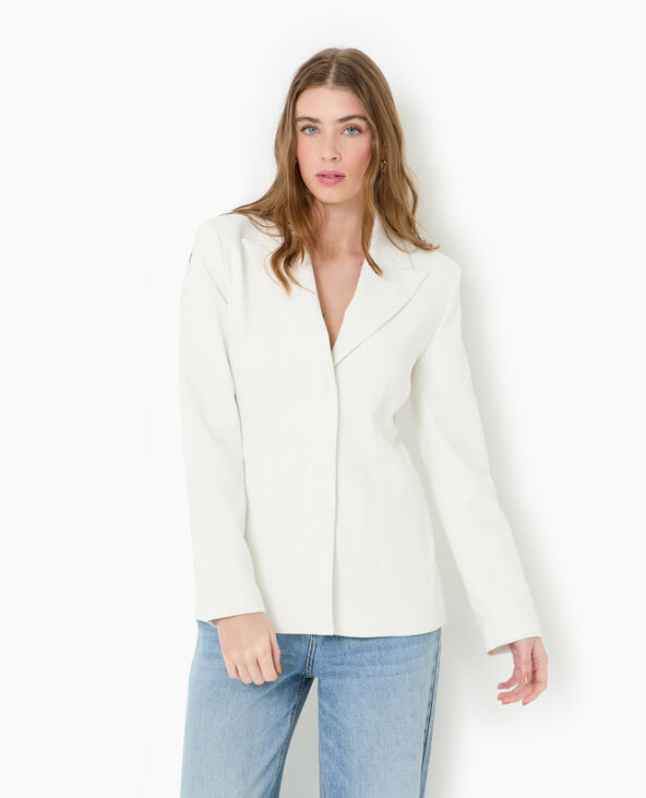 Veste blazer cintrée avec boutons pressions blanc - Pimkie