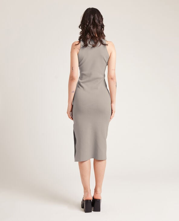 Robe moulante longue maille tricot taupe - Pimkie