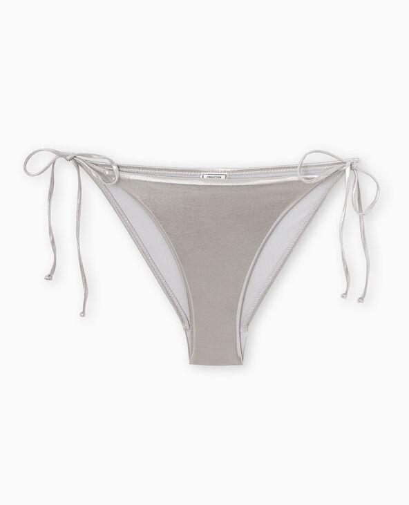 Bas de maillot de bain culotte avec nouettes argenté - Pimkie