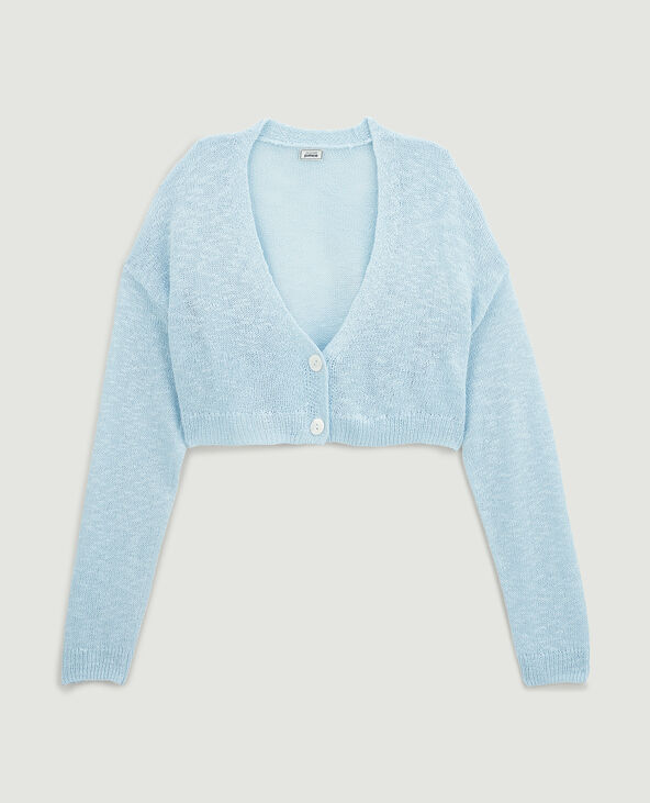 Gilet cropped bleu clair - Pimkie