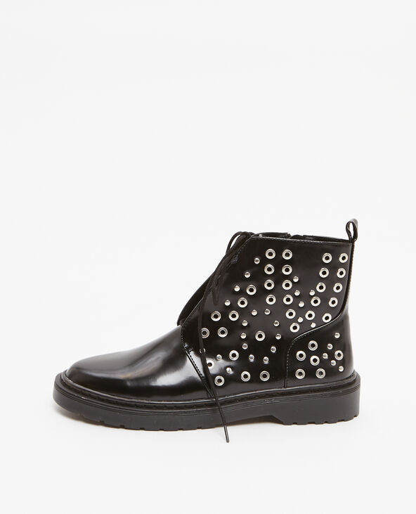 Boots rangers à rivets noir - Pimkie