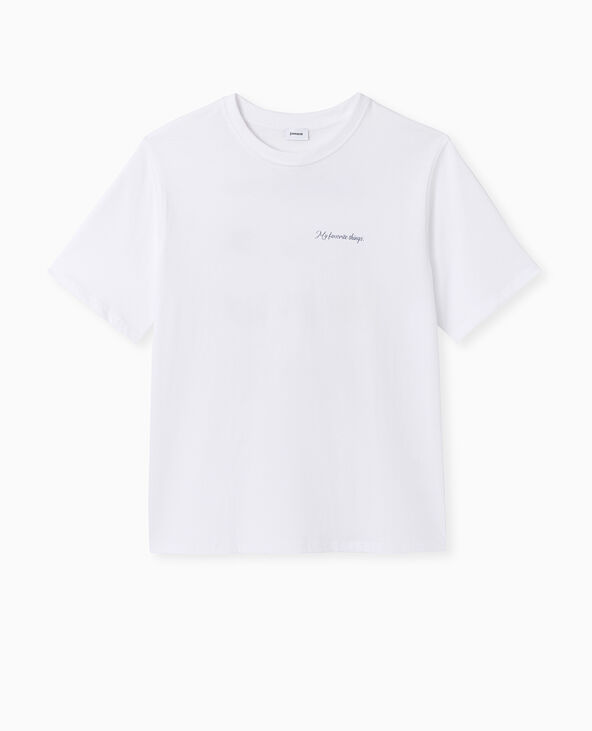 T-shirt ample avec print poitrine et dos blanc - Pimkie