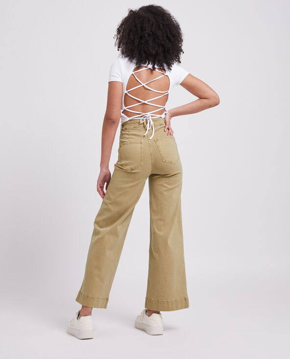 Jean wide taille haute camel - Pimkie
