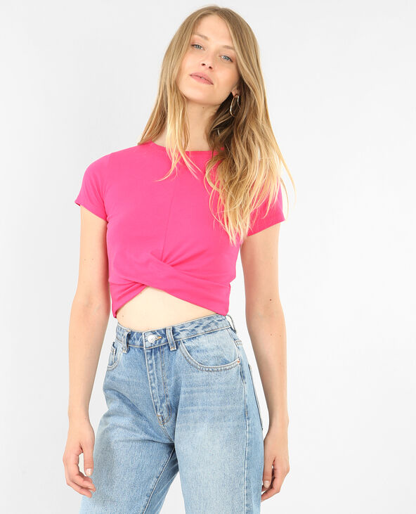 Cropped top twisté rose fuchsia - Pimkie