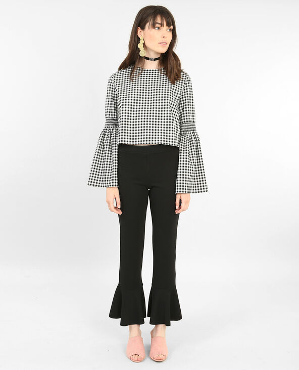 Pantalon bas volanté noir - Pimkie
