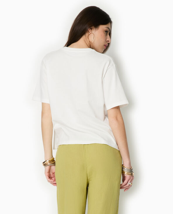T-shirt ample avec coquillages en métal blanc - Pimkie