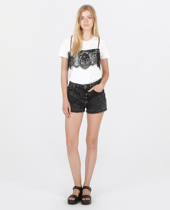 Short en jean taille haute gris foncé - Pimkie