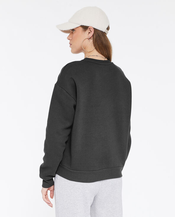 Sweat col rond imprimé gris foncé - Pimkie
