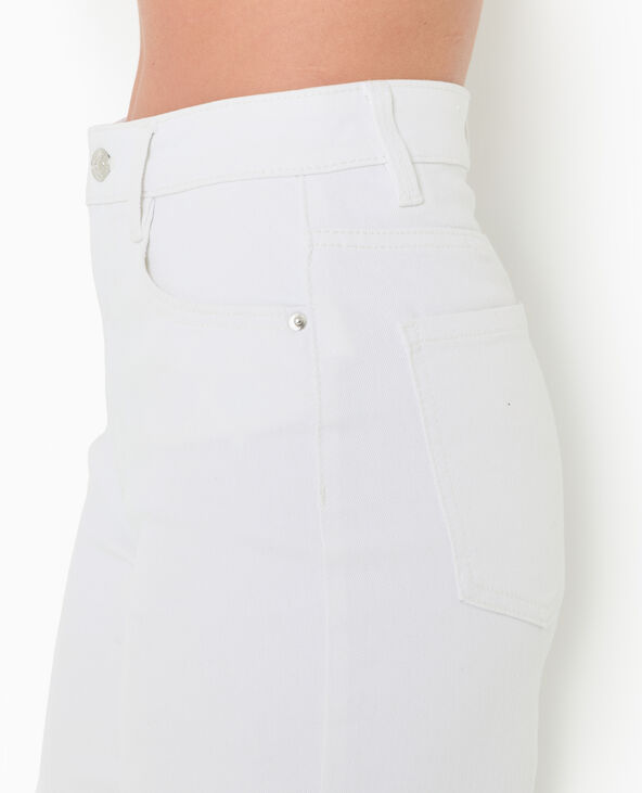 Jean wide taille haute bas coupés blanc - Pimkie
