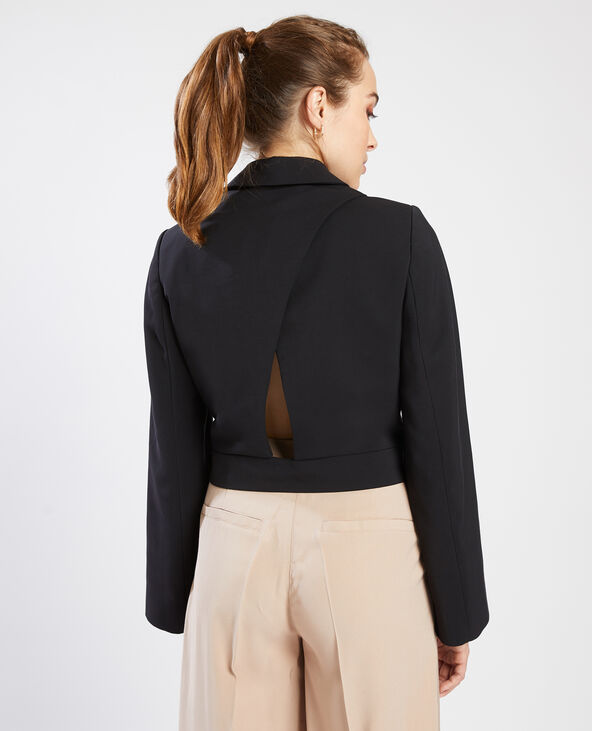 Veste courte croisée dos noir - Pimkie