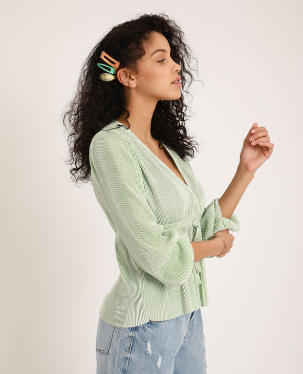 Blouse plissée vert de gris - Pimkie