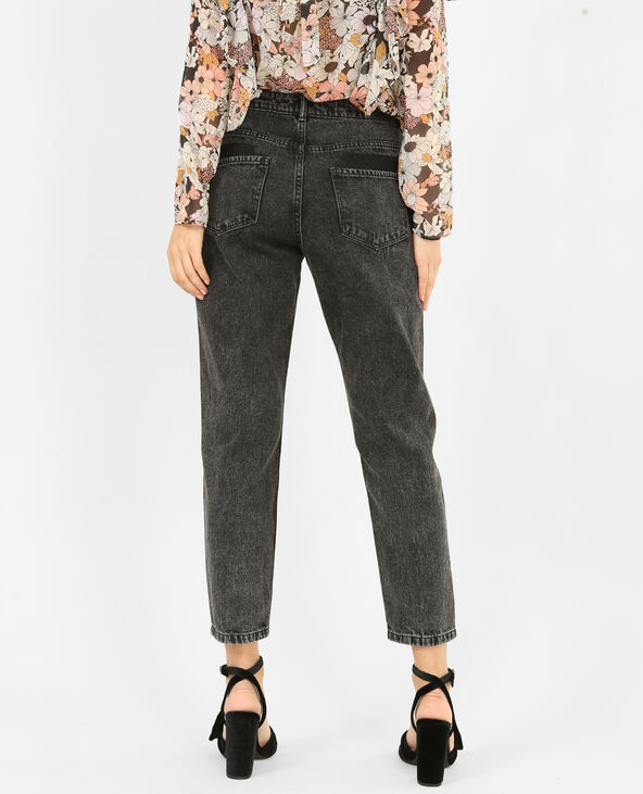 Jean mum zippé noir - Pimkie