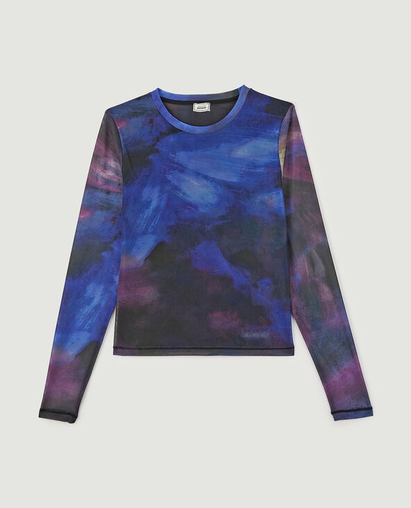Top manches longues en tulle noir - Pimkie